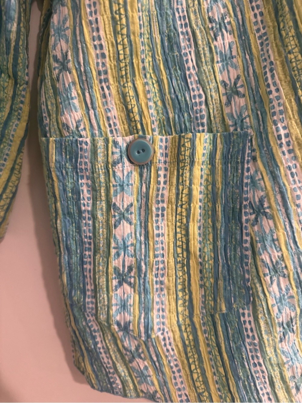 Habitat Blue Green Striped Cotton Tunic Top Large Casual Lightweight - Picture 3 of 10